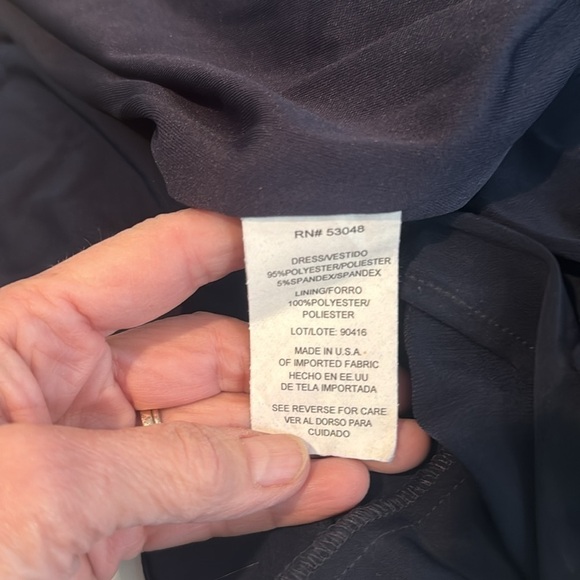 Morgan & Co NWT navy blue dress with white and silver bling made in USA 🇺🇸 - Picture 12 of 12